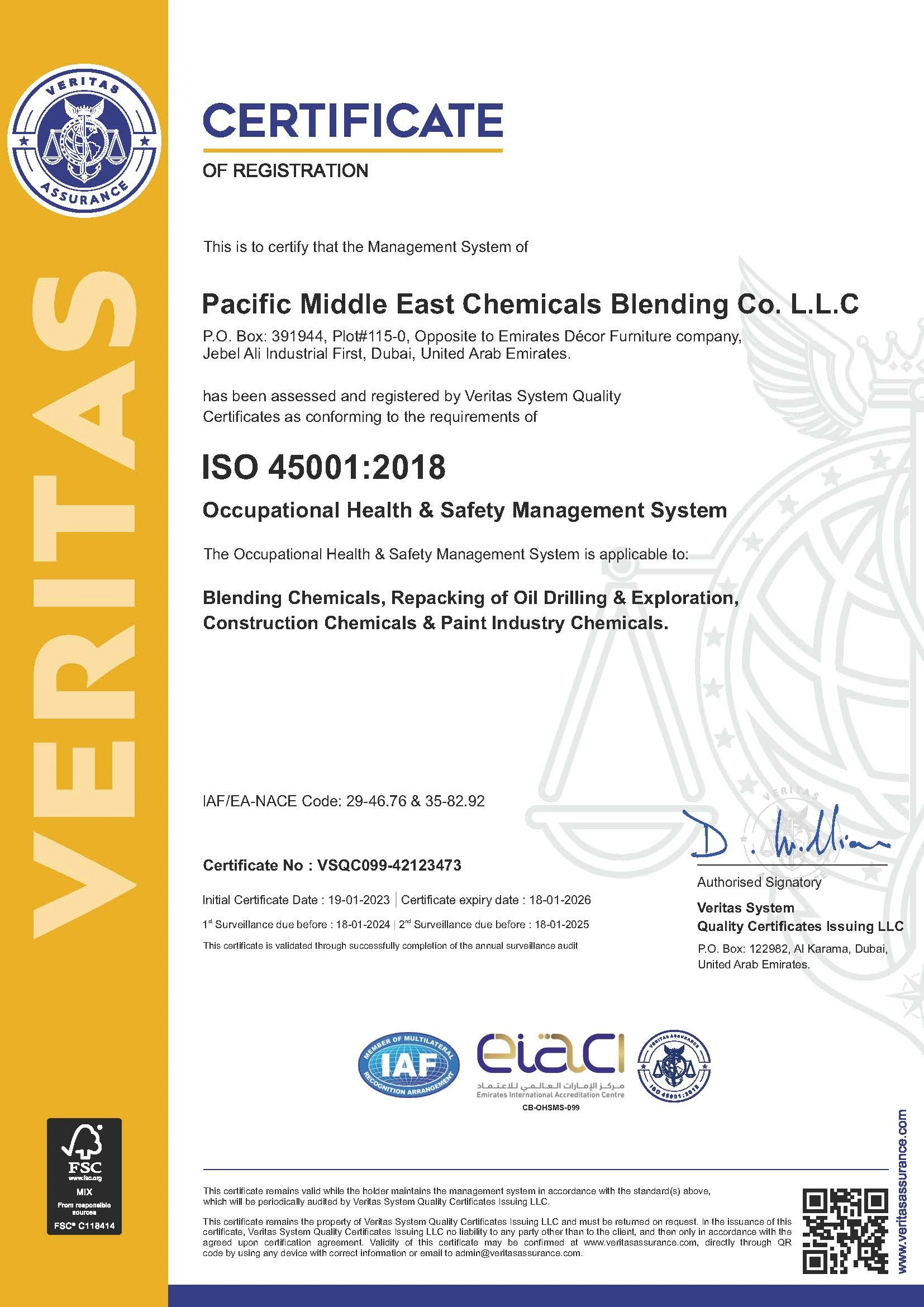 ISO 45001 Certificate